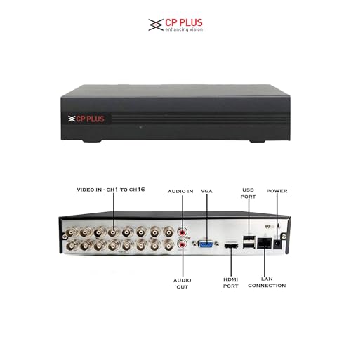 Image of CP Plus illumax 5MP 16 CH DVR, 5MP 10 Dome & 6 Bullet Cameras [Color Night Vision + Built-in Audio MIC + SMART Dual Light + Motion Detection] + 4TB HDD + CLOCITE 8 CH SMPS 2 Nos + CCTV Cable +BNC /DC
