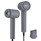 NISSYO【日本正規品・2025最新型ドライヤー】速乾 ヘアードライヤー 大風量 2億マイナスイオン 低温 NTC 温調機能 温冷リズム 冷風 軽量 高速ドライヤー ヘアケア 美髪 6モード 自動クリーニングモード 静電気 1200W ノズル付き コンパクト 家庭用 ギフト プレゼント PSE認証済み グレー