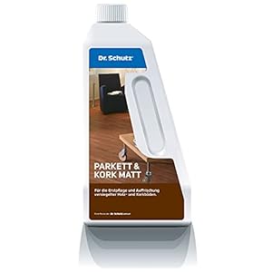 Dr. Schutz Parket en kurk mat, 750 ml, vormt matte verzorgingsfolie, bescherming tegen krassen en voetsporen, voor waterdichte, verzegelde parketvloeren en kurkvloeren, houtpolish, vloerreiniger, parketverzorging