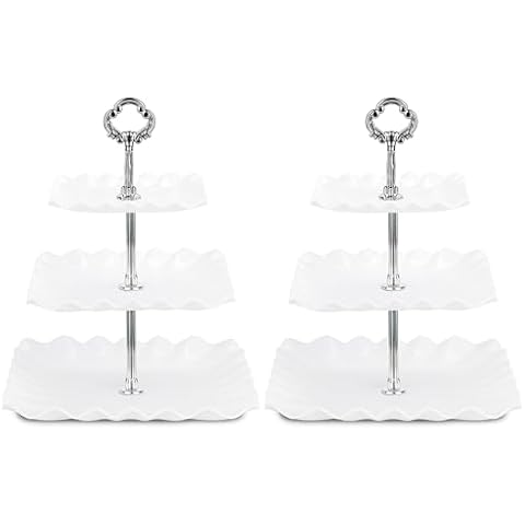 NWK 2-Pack Large Square Cupcake Stands Cover