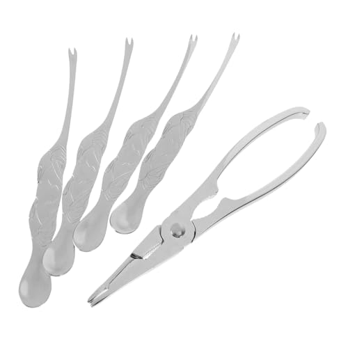VINTORKY 5stücke Teiliges Krabbenscheren Robustem Edelstahl Inklusive Krabbenbeißer Und Nadel Rutschfestes Meeresfrüchte-besteck in Modisch Blau Für Familie Und Restaurantgebrauch