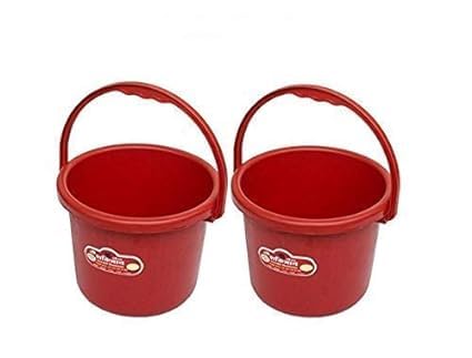 Highway Unbreakable Plastic Bucket 5 litres (Red)- Set of 2|Bathing|Cleaning Bucket (B0CQ4YB29W) Amazon Price History, Amazon Price Tracker