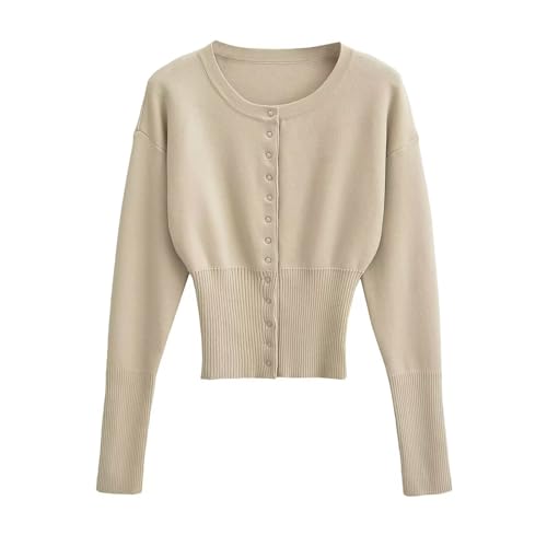 Button Up Cardigan Knitted Crop Cardigan Chunky Knit Cardigan for Work Casual Fall Tops Old Money Clothes3