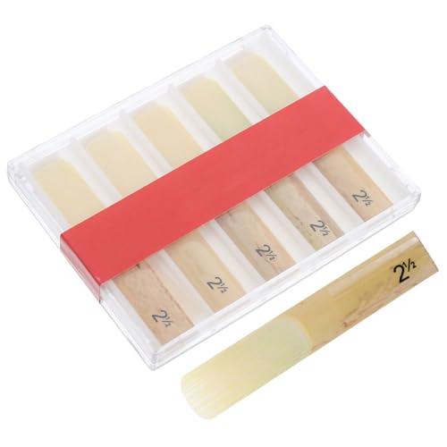 FUNOMOCYA 10Pcs Saxophone Reeds Strength for Saxophone Traditional Reeds with Transparent Case for Beginners and Various Performance Occasions