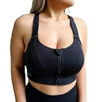 GEIFA High Impact Women Sports Bra Front Closure Double Deck Running Bra for Plus Size Full Support for Large Pac k of 1 (2XL, Black)