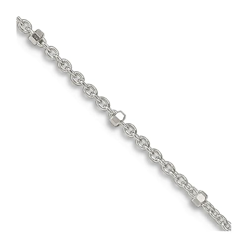 Bague à ressort en argent 925 femme 51 cm avec perles fines et mailles de 1,25 mm