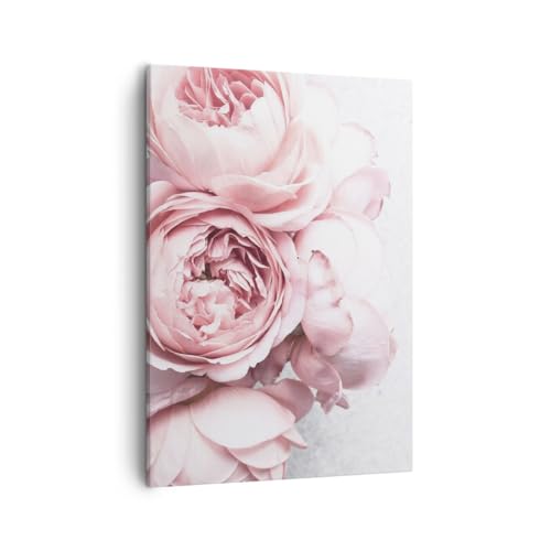 Moderne Impression sur Toile Fleurs Pivoines Délicat Image Tableau Decoration Murale 50x70cm Deco Cadre Salon Chambre Cuisine Vertical Petit Tableaux...