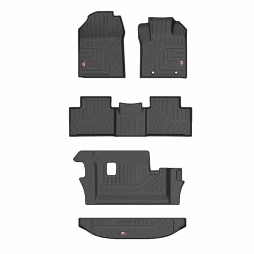 Image of GFX 3D Life Long Car Floor Mats, Compatible with XUV-700, 6 Seater with Trunk (2021) Onwards, Black, Set of 5