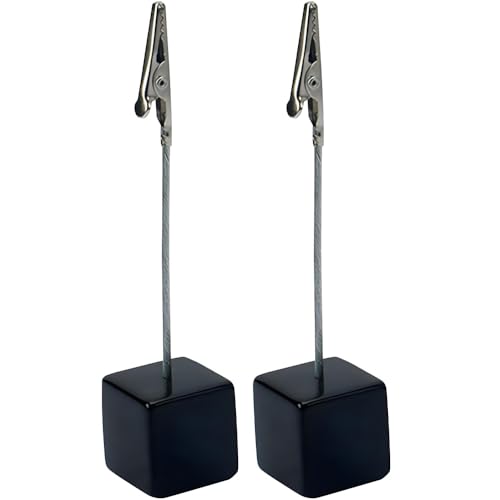 Place Card Holder, 2 Pack Memo Clip Holder Stand, Desktop Picture Holders, with Alligator Clasp Table Number Holders Base for Pictures Note Card Paper