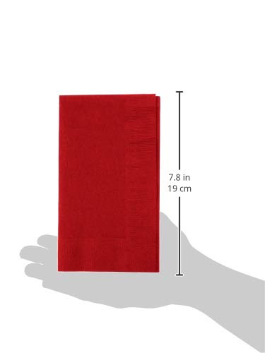Amazon Basics Embossed Dinner Napkin, 2-Ply, 7.5" x 4.5", Red, 1000-Count