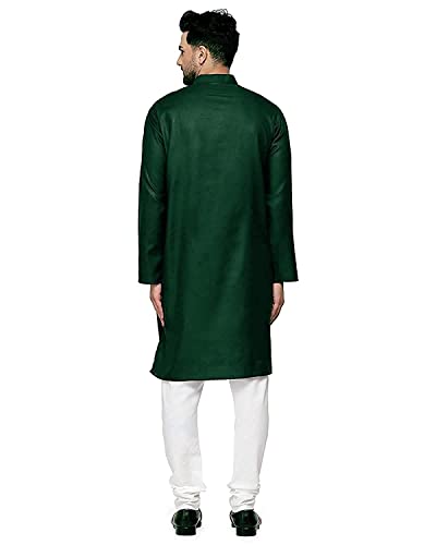 Image of weltpocket Men's Cotton Blend Solid Straight Kurta