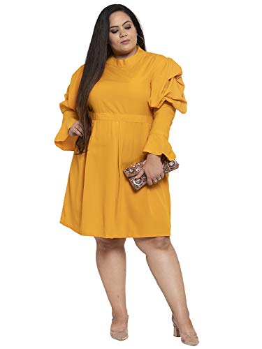 Image of Flambeur Women's Crepe Fit and Flare Knee-Length Dress