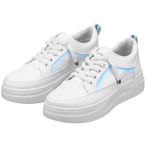 PartyKindom 1 Par Zapatillas con Aumento De Altura Damen Schuhe Sneakers Ponte a Schuhe Damen Mujeres Zapatillas De Deporte Zapatillas Cómodas para Mujer Sportschuhe Poliuretano Artificial