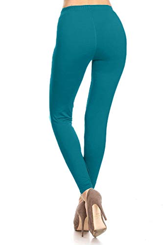 Image of Leggings Depot Women's High Waist Leggings Soft 1 inch Waistband Solid Pants - Regular, Plus, 1X3X, 3X5X