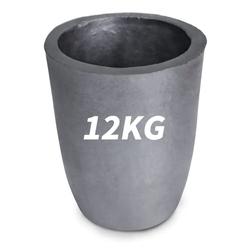 TOAUTO 12 kg Gießmasse, Graphit-Tiegel zum Schmelzen von Metallguss, Verfeinern von Gold, Silber, Kupfer, Messing, Aluminium Cover