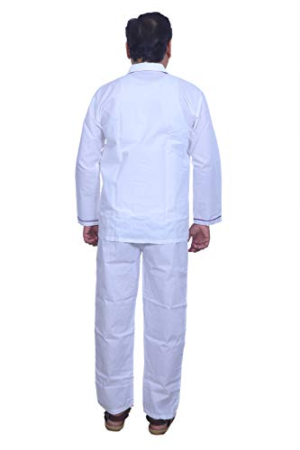 Image of Emperor Men's Cotton Plain /Solid Night Suit Pack of 1 (NTS White 46)