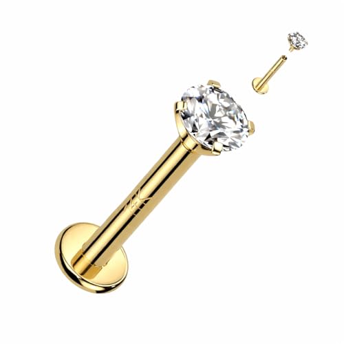 Velvet Treasures 14K Gold Flat Back Stud Earring Yellow Gold