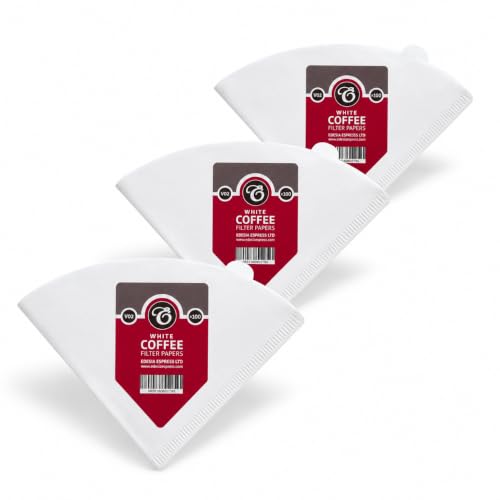 300 Size V02 White Coffee Filter Papers, Compatible with Size 02 by EDESIA ESPRESS