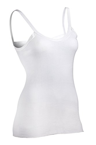 Indera Women's 100-Percentage Cotton 1x1 Rib Sleeveless Vest (3-Pack), White, Small 7151VSWH