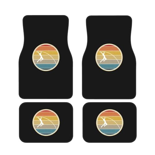 Retro Pole Vault Floor Mats for Cars, All-Weather Car Mats, Fit Automotive Floor Mats for Cars Trucks SUV, Universal Floor Liner Car Accessories