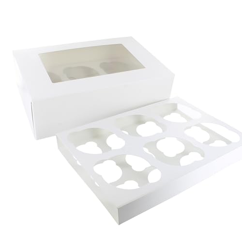 Culpitt 6-Hole Cupcake Boxes - 5 Pack, White Card Boxes for Transporting and Showcasing Delicious Muffins, Fairy Cakes, and Treats - Image 6