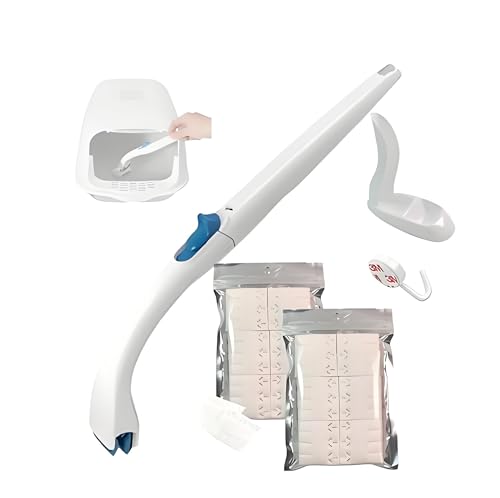 Cat Litter Box Cleaning Brush Set Including 12 Pairs(24 peices) Disposable Brush Head Cleaning Dead Corners Cleaning The Bin Without Dirty Hands Long Handle Brush