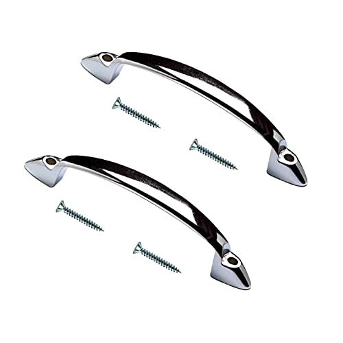 TERF® 2 Pack Traditional Polished Chrome D Shape Handle with Fixing Screws for Kitchen Cupboard Drawer Cabinet Door 100mm