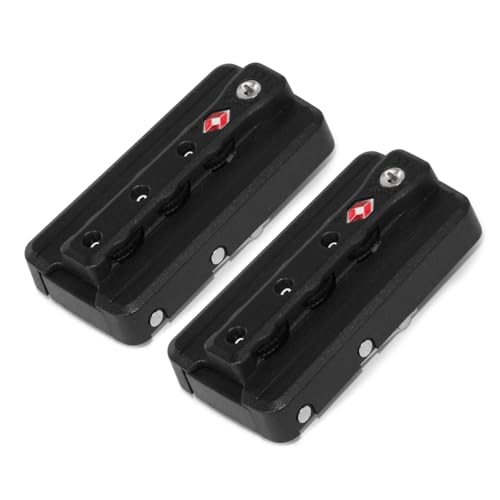 Image of 2-Pack TSA Approved Luggage Locks, 3-Digit Combination Replacement Lock for Zipperless Aluminum Suitcase, External Mount Travel Lock for Hard Shell Luggage (Black) JS-6050