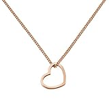 ELEGANT. Deine dezente Roségold Vergoldete Halskette mit herzförmigen Anhänger in filigraner Edel-Optik aus Echtsilber. Nicht allergieauslösend. Karabinerverschluss robust & schlicht. Geschenk-Box. Ideal für's Sommer-Outfit