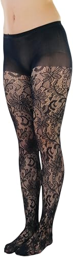 Image of ToBeInStyle Women's Elegant Floral Lace Inspired Spandex Net Full Length Tights