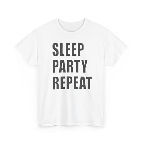 Sleep Party Repeat Unisex Tee, Pajama Shirt, Comfy Top, Lounge Wear, Nightwear, Weekend Tee Multicolor3