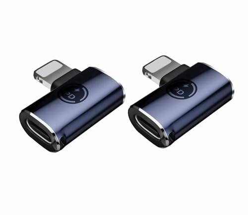 USB Type-C�����C�g�j���O (iOS) �ϊ��A�_�v�^ 27W �^�C�vC �� L�R�l�N�^ �}���[�d �����f�[�^�]�� USB-C i Pad �ϊ��R�l�N�^ �A���~�j�E������ �~�j�T�C�Y �����h�~ �ϊ� �A�_�v�^ (L��Side Elbow 2�Z�b�g,