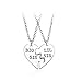 Produktbild yongqxxkj Halskette 2Pcs Big/Lil Sis Buchstabe Schmuck Halskette Frauen Herz Split Geschenk Silber grün