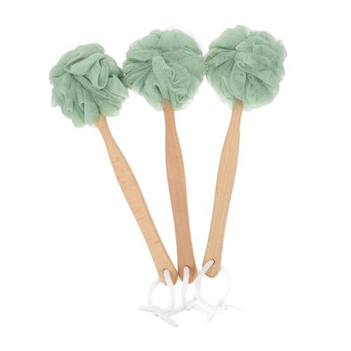 Healeved 3個シャワーバス用品 背中洗いブラシ 長柄 クリーニングブラシ ラグジュアリーな浴花デザイン 通気性良く使いやすい 収納便利