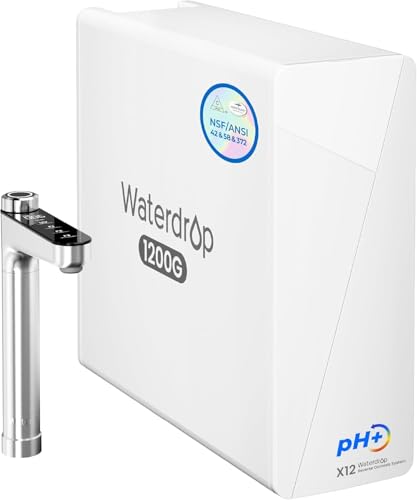 Waterdrop WD-X12 Alkaline Reverse Osmosis Water Filter System,NSF Certified | 11-Stage Filtration UnderSink Water Filter, Reduces TDS, PFOA, PFOS, Cl, Fluoride, 1200 GPD, Alkaline Mineral pH+, BPA Free