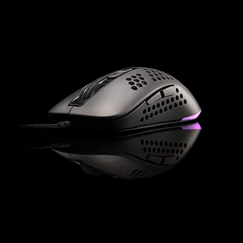 Image of (Refurbished) Cosmic Byte Orcus RGB Honeycomb Gaming Mouse with Software, Ultra Lightweight 74Grams, Braided Cable (Black)