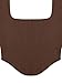REORIA Womens Sexy Casual Square Neck Long Sleeve Backless Shirts Y2K Trendy Going Out Party Club Night Boned Bustier Corset Crop Plus Size Tops Coffee XX-Large