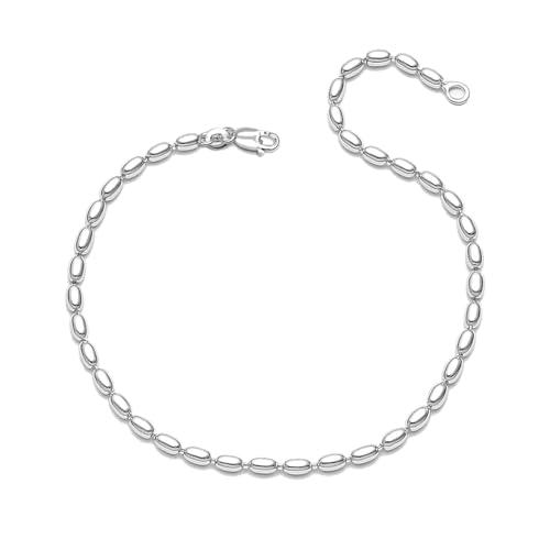 LeCalla Anklets for Women | 925 Sterling Silver Oval Bead