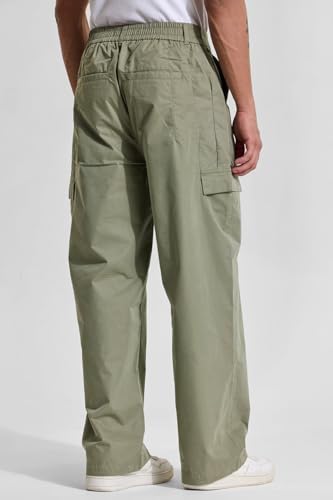 Image of SNITCH Button Closure Cotton Blend Light Weight Machine Wash Full Length Loose Fit Cargo Pants