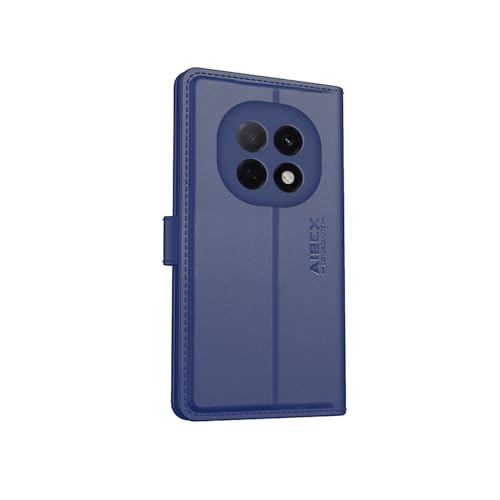 Image of AIBEX Compatible for Oppo F29 Pro 5G Flip Cover Leather Finish with Magnatic Closure | Inside TPU with Card Pockets | Wallet Stand | Complete Protection Flip Case -Blue