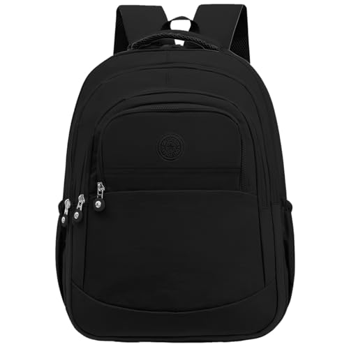 Mochila Escolar Bolsa Feminina Faculdade Trabalho Grande Com Espaço Para Notebook (PRETO)