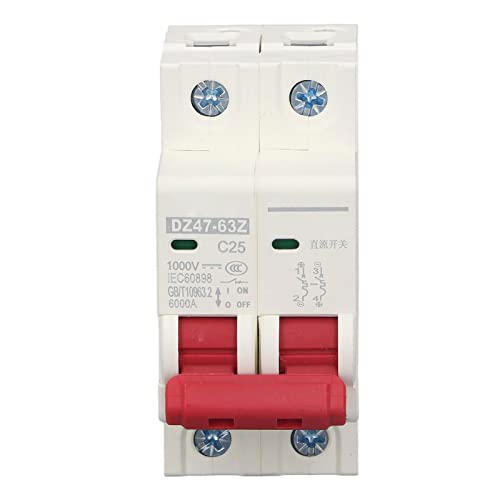 Disjoncteur miniature DC contre les surtensions solaires 1000V isolateur 2 pôles
