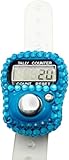 Portable Electronic Digital Counter, Digital Tasbih Ring with LCD Display, Blue Crystal Electronic Rosary Counter, Push Button Tasbeeh Counting