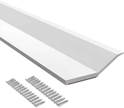 FOSLUOC Garage Door Seal Top and Sides Seal Strip White 34.4FT Rubber Weather Stripping Replacement Soft and Hard Composite, Weatherproofing Universal Sealing Professional.
