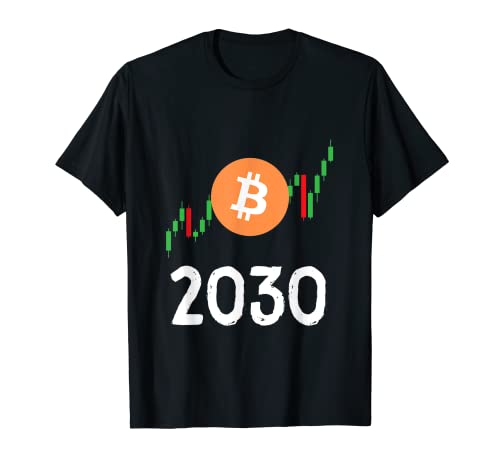 2030 Funny Crypto Trader HODL BTC Bitcoin Investor Quote Maglietta