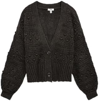 Mavi Damen Button Front Cardigan Strickjacke, Chocolate Torte, M