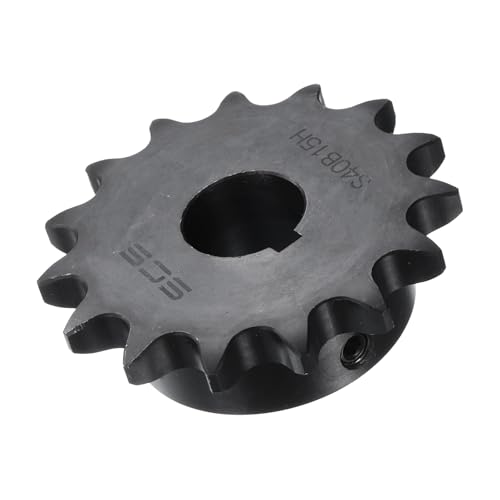 Image of uxcell #40 Chain Roller Sprocket B Type, 3 /4 inch Bore 15 Tooth Single Strand Chain Sprocket, Carbon Steel, Keyway with Set Screws