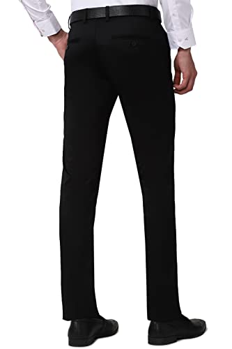 Image of Van Heusen Men's Regular Fit Mid Rise Textured Cotton Formal Trouser
