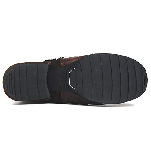 Image of OSSTONE Moto Boots for Men Fashion Zipper-up Leather Chukka Boots Casual Shoes OS-5008-8-US