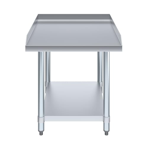 Image of AmGood Stainless Steel Equipment Stand - Heavy Duty, Commercial Grade, with Undershelf, NSF Certified (30 inch Width x 24 inch Length)